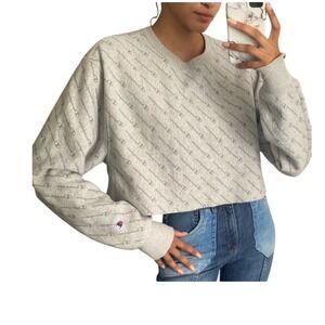 Champion Reverse Weave‎ Crewneck Cropped All Over Print Sweatshirt